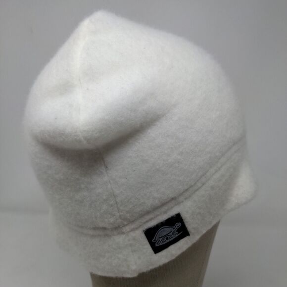 Unbranded Men's Knit Beanie Hat White Acrylic Vintage Made USA Turtle Logo - Picture 5 of 10